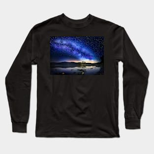 Milky Way Rising over a Lake Long Sleeve T-Shirt